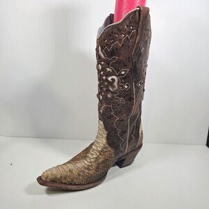 Corral Vintage Genuine Python Western Boots C1863 21450718 Size 8.5M